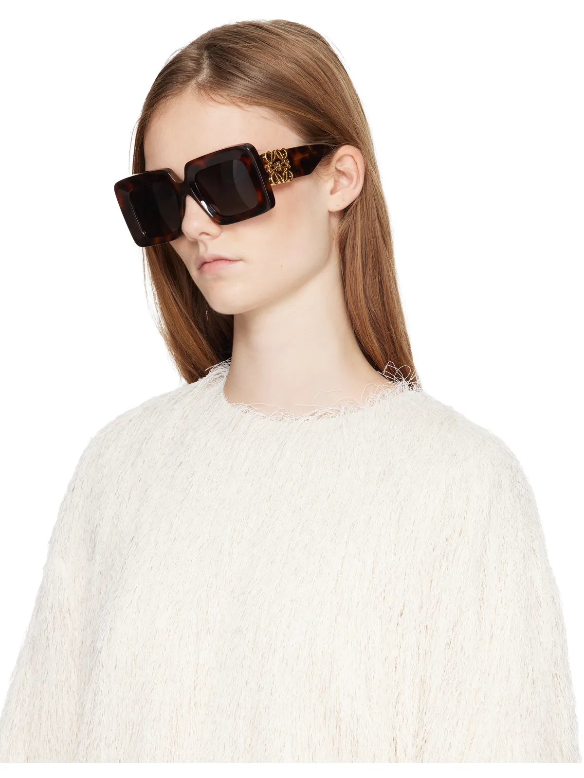 LOEWE Beveled Maxi アナグラム スクエアサングラス - 画像4