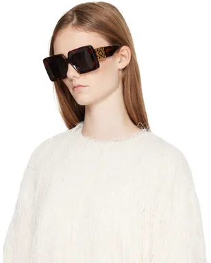 LOEWE Beveled Maxi アナグラム スクエアサングラス - サムネイル4