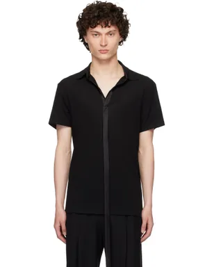 AARON ESH Satin Strip ビスコース ニットポロシャツ - サムネイル1