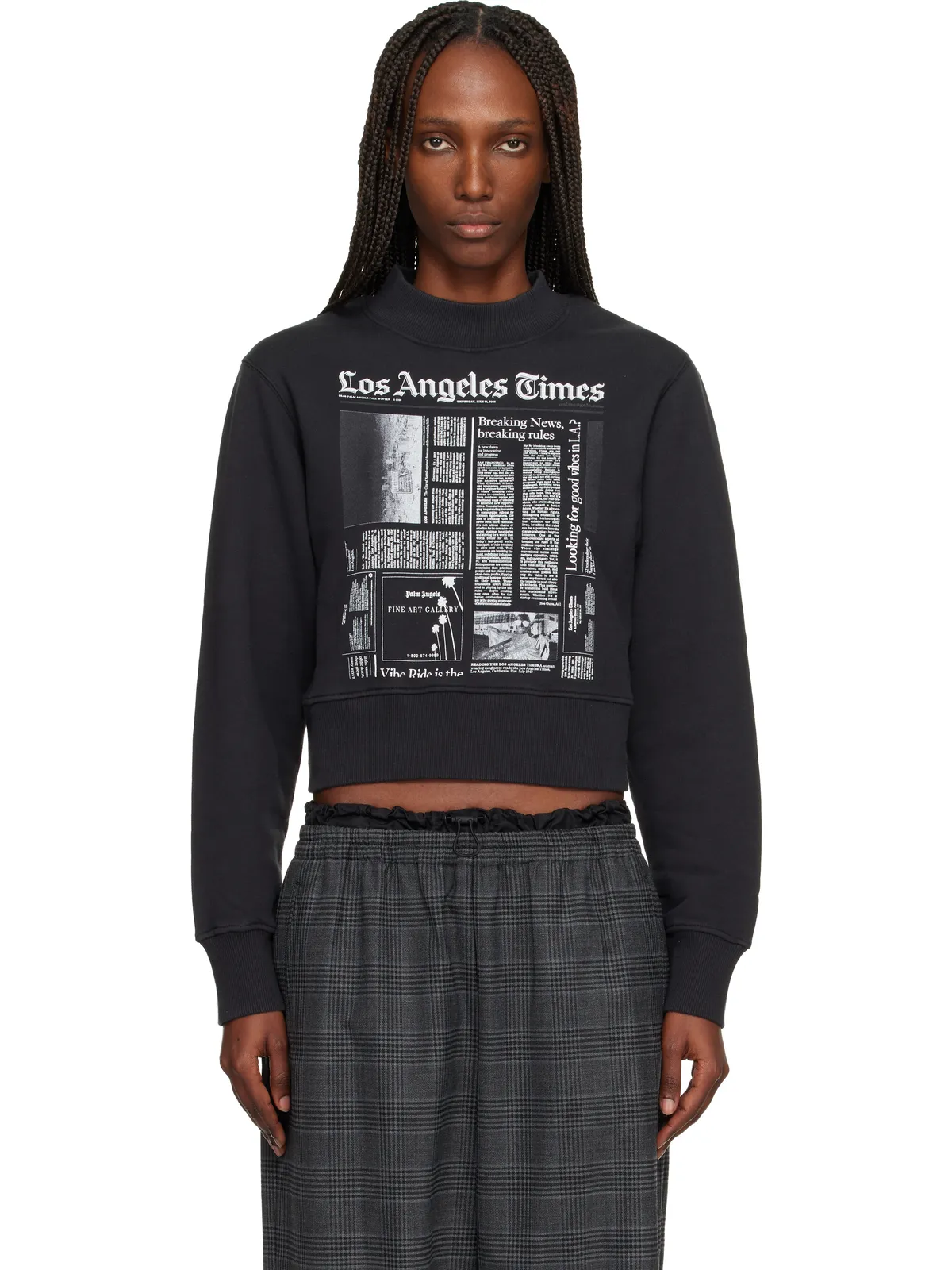 Palm Angels LA Timesエディション News Fitted クルーネック スウェットシャツ - 画像1