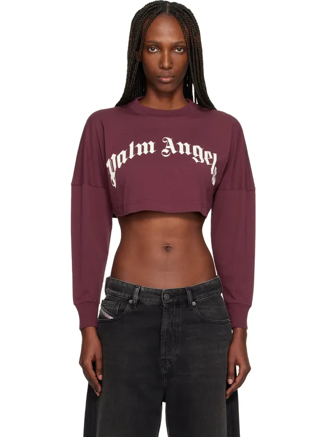 Palm Angels Palm Angels カーブドロゴ クロップ Tシャツの商品画像