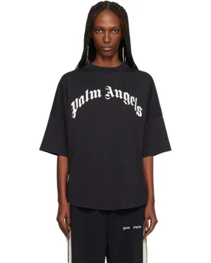 Palm Angels カーブドロゴ オーバーサイズ Tシャツ - サムネイル1
