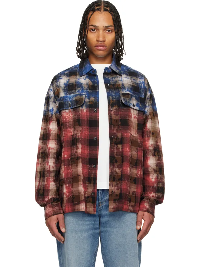 Palm Angels Palm Angels カーブドロゴ チェック シャツの商品画像