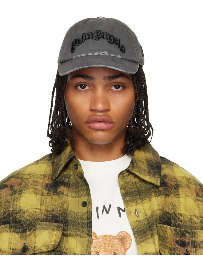 Palm Angels Palm Angels カーブドロゴ ディストレス キャップの商品画像