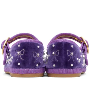 Valentino Garavani Mary-Jane Endouce ベルベット バレエシューズ - サムネイル2