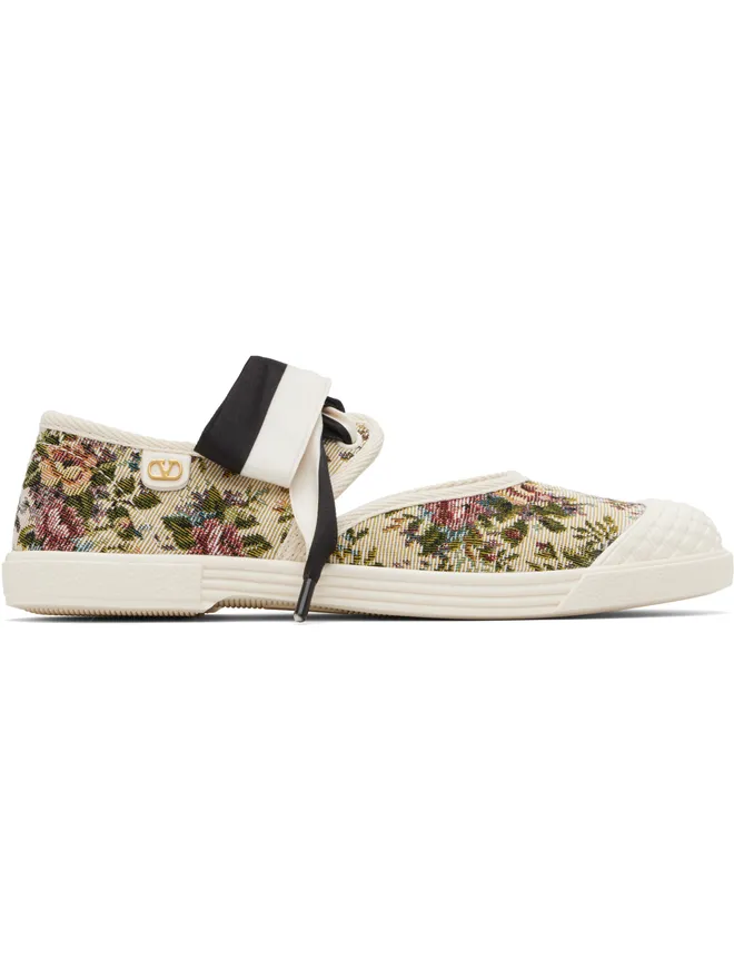 Valentino Garavani Valentino Garavani リボン フローラル ジャカード バレエスニーカーの商品画像