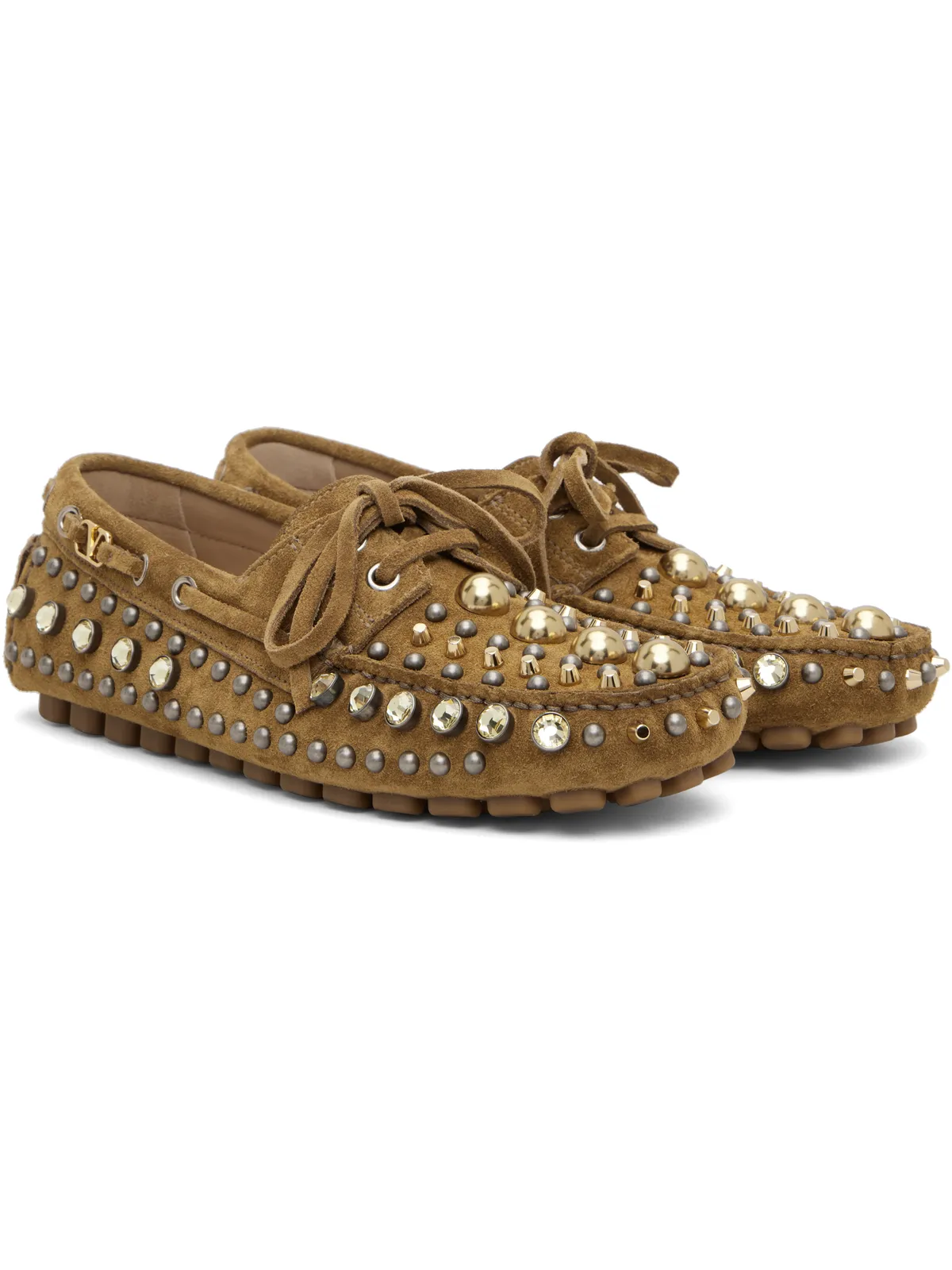 Valentino Garavani Mixed スタッズ デッキシューズ - 画像4