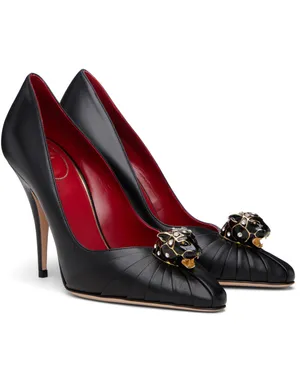 Valentino Garavani ブラック Panthea ゴートスキン ヒール - サムネイル4