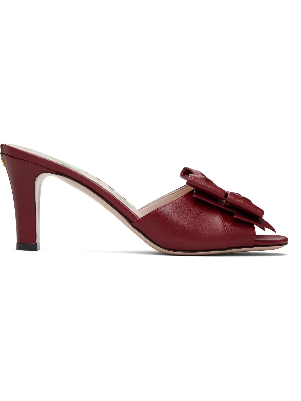 Valentino Garavani レザー リボン ヒールサンダル - 画像1