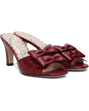 Valentino Garavani レザー リボン ヒールサンダル - サムネイル4
