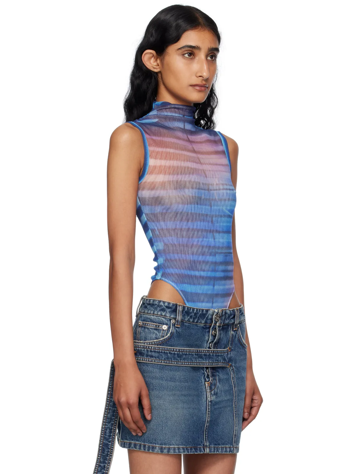 Jean Paul Gaultier Printed Air ハイネック ボディスーツ - 画像2