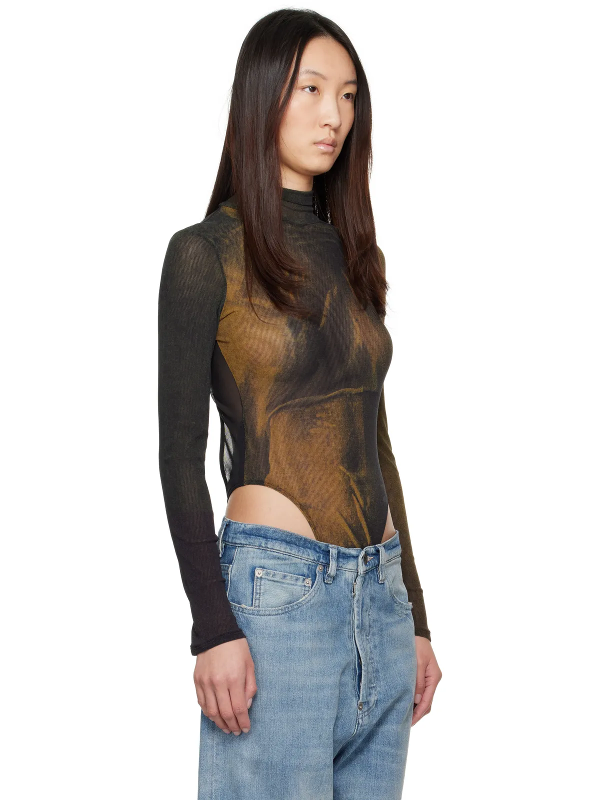 Jean Paul Gaultier SSENSE限定 Printed Acid Water ハイネック ボディスーツ - 画像2