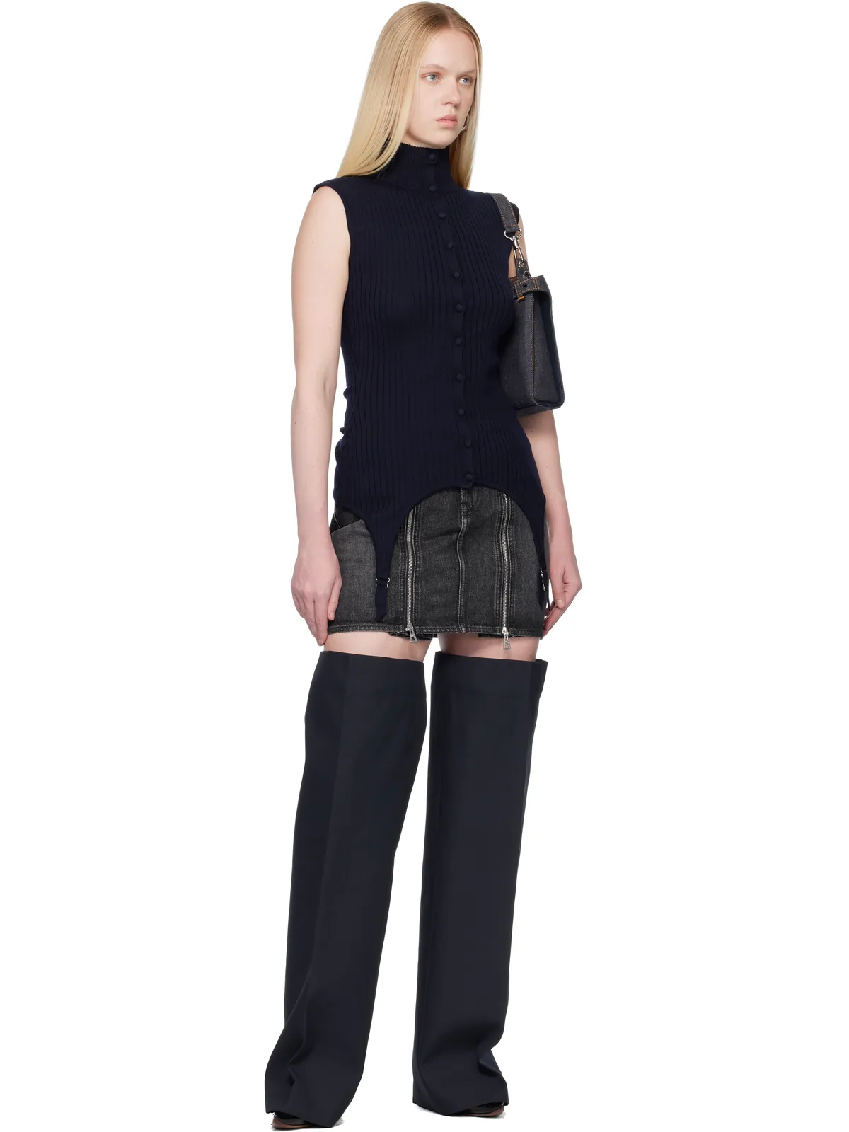 Jean Paul Gaultier 'The Garter Waistcoat' ニットベスト - 画像4