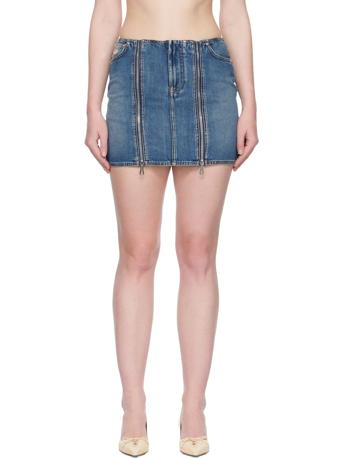 Jean Paul Gaultier フロントジッパー デニム ミニスカート - 画像1