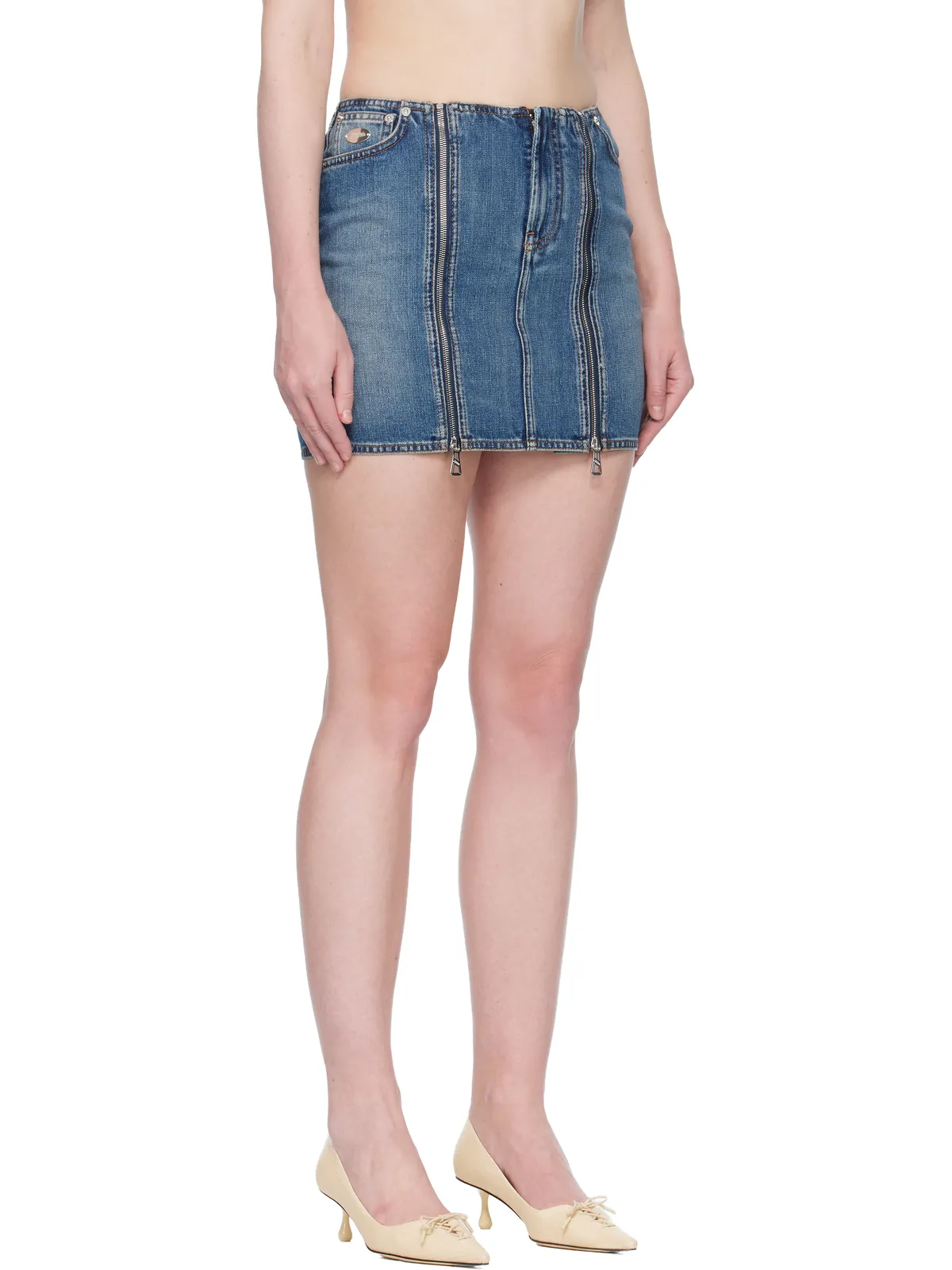 Jean Paul Gaultier フロントジッパー デニム ミニスカート - 画像2