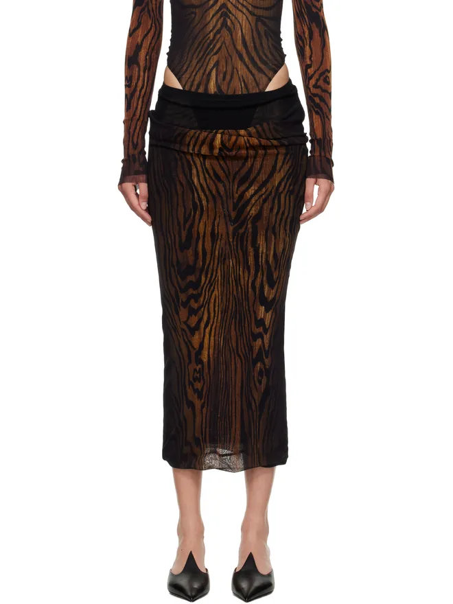 Jean Paul Gaultier Jean Paul Gaultier 'The Long Draped Wood' ミディアムスカートの商品画像