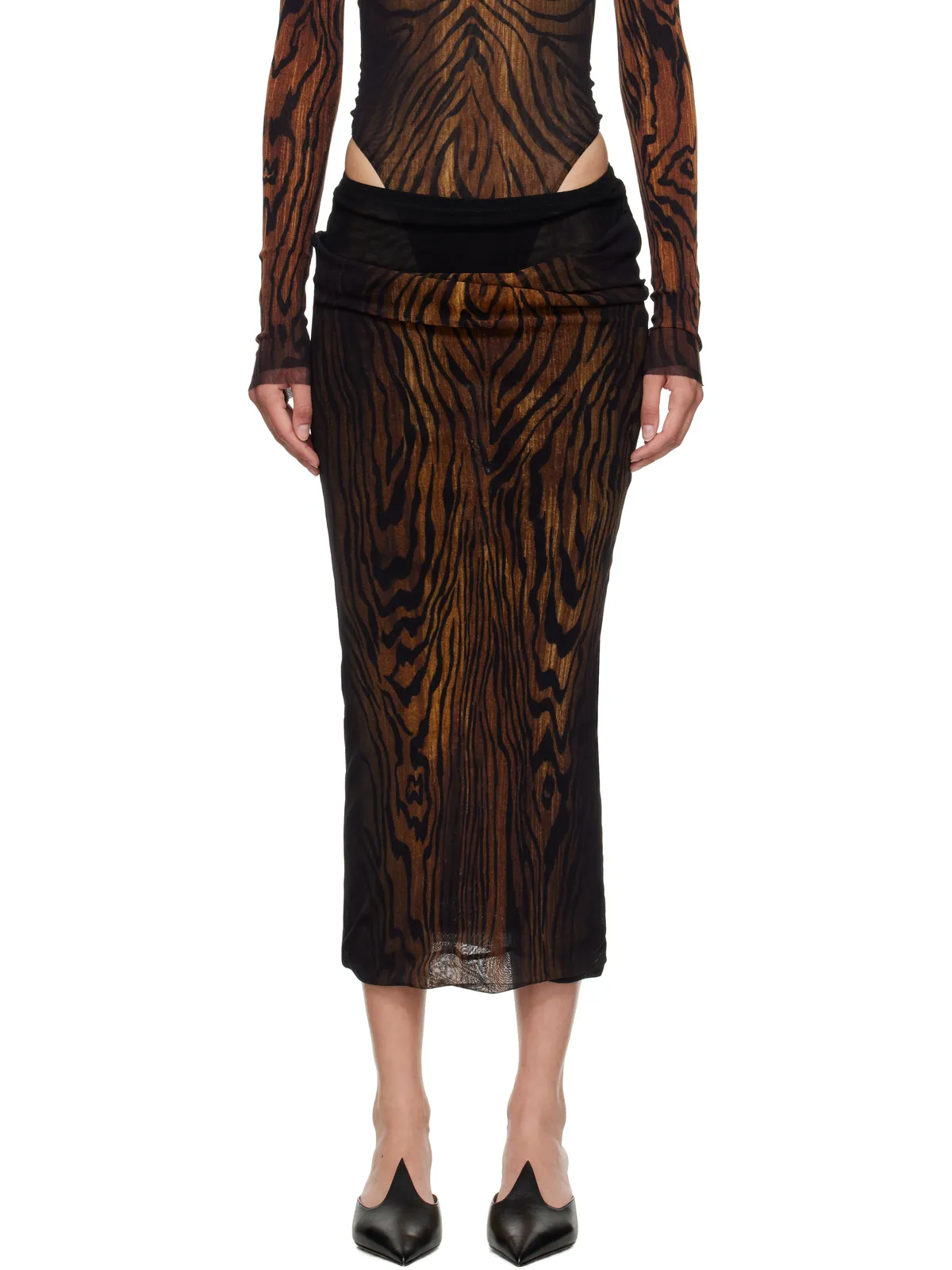 Jean Paul Gaultier 'The Long Draped Wood' ミディアムスカート - 画像1