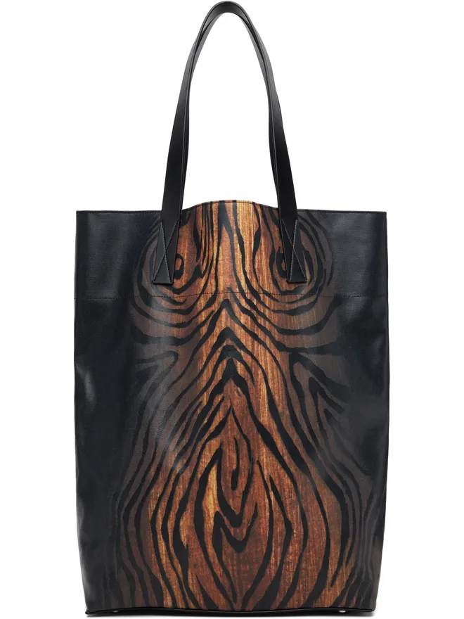 Jean Paul Gaultier Jean Paul Gaultier Printed Wood コーティング キャンバス トートバッグの商品画像