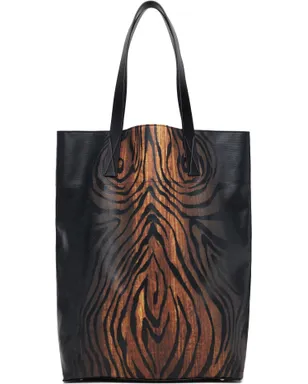 Jean Paul Gaultier Printed Wood コーティング キャンバス トートバッグ - サムネイル1