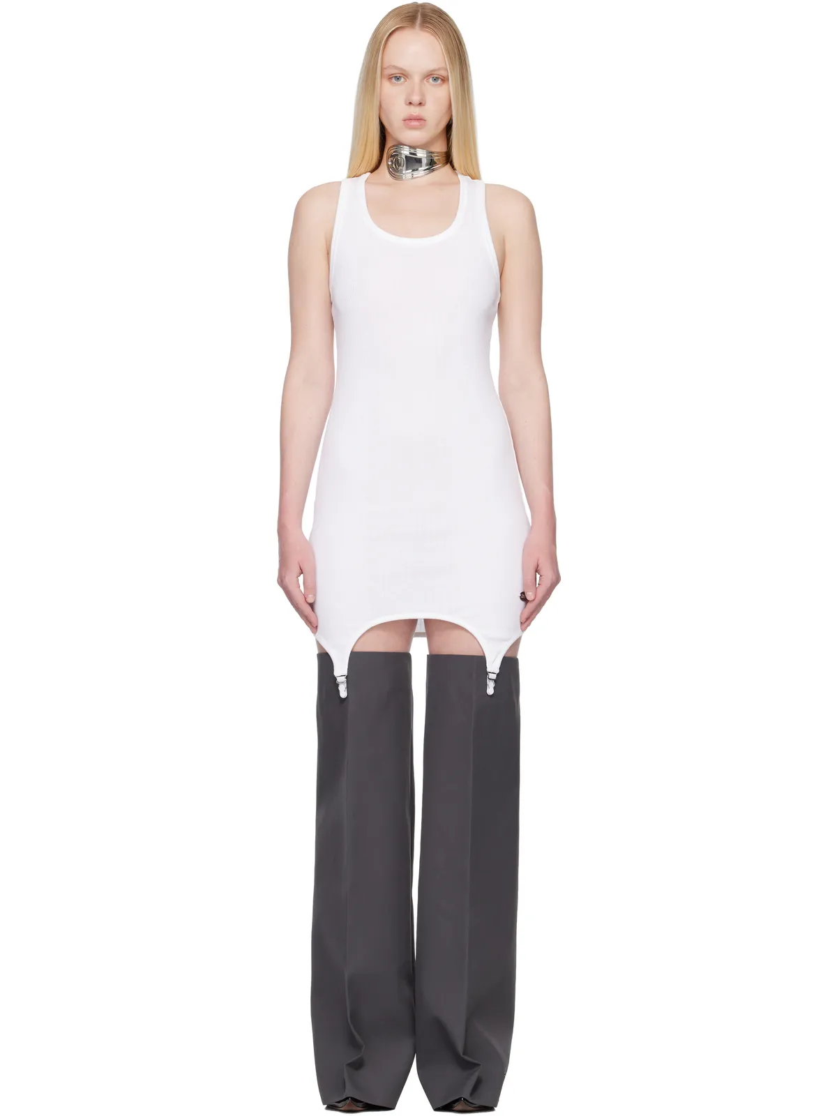 Jean Paul Gaultier 'The White Garter' ミニワンピース - 画像1