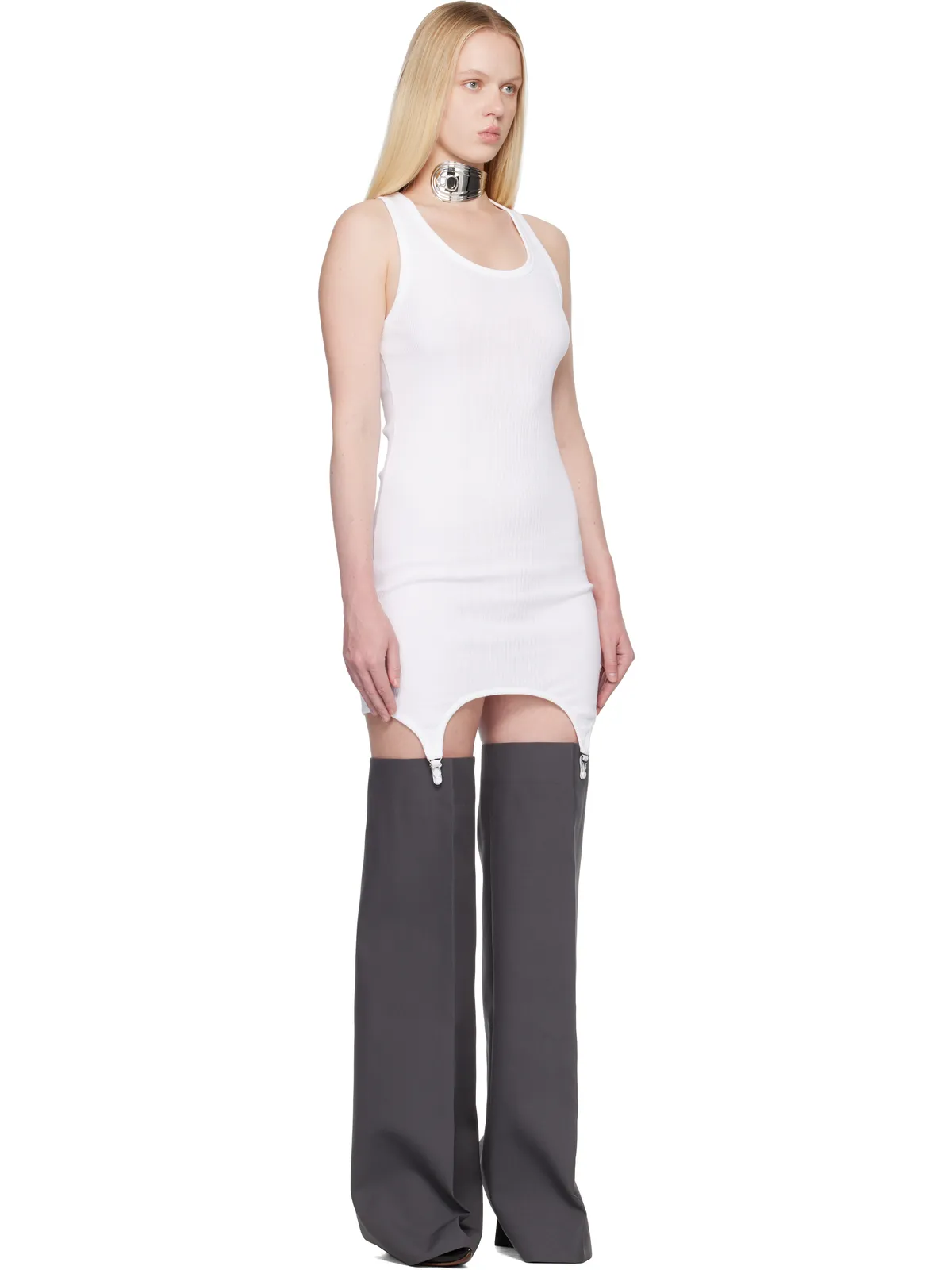 Jean Paul Gaultier 'The White Garter' ミニワンピース - 画像2