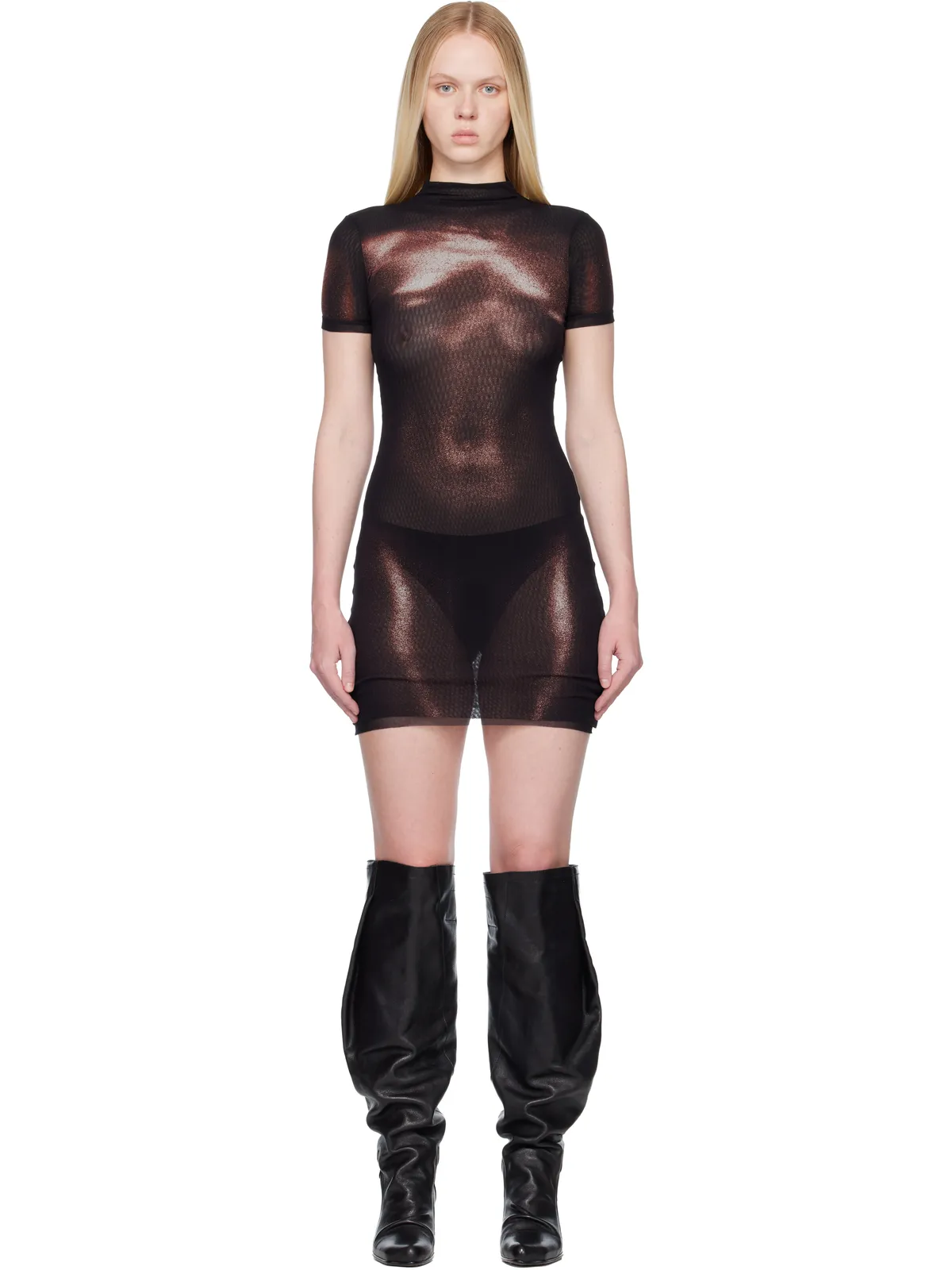 Jean Paul Gaultier 'The Short Bronze Body Dust' ミニドレス - 画像1