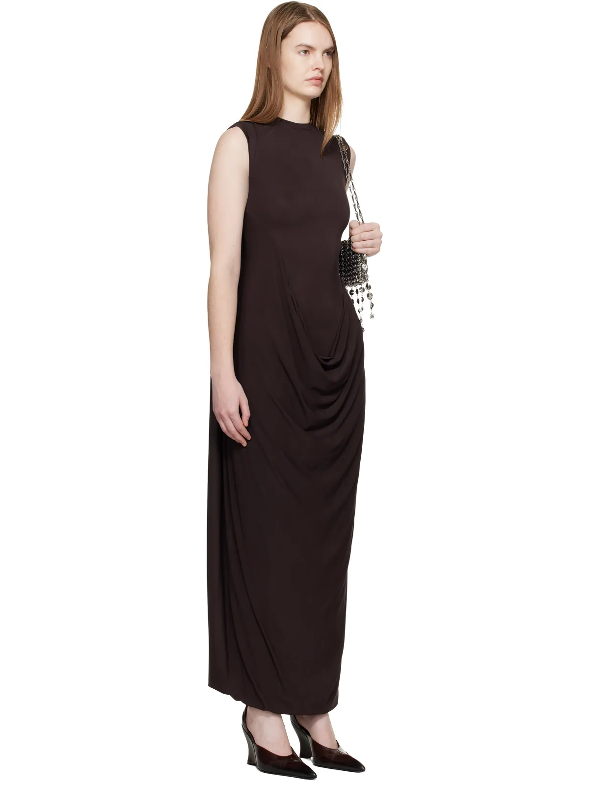 Jean Paul Gaultier Double Layer Draped マキシドレス - 画像2
