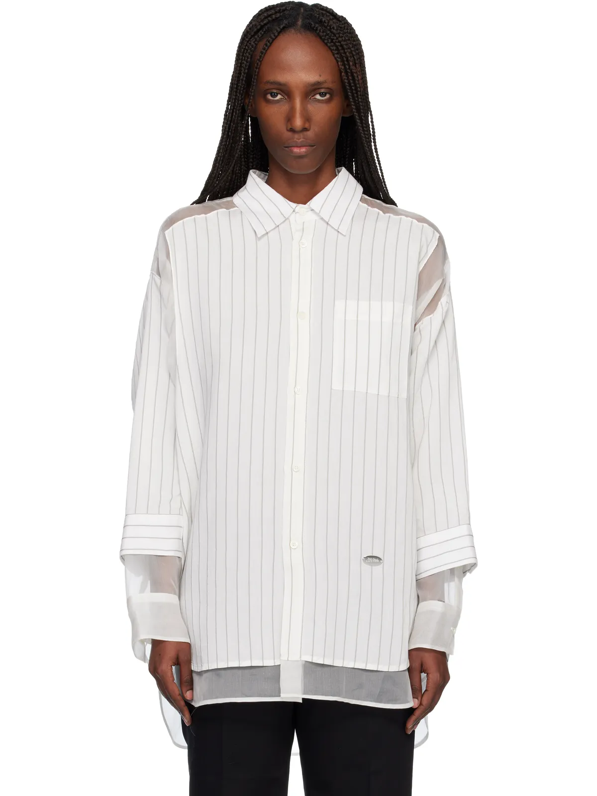 Jean Paul Gaultier 'The Petit-Grand Pinstriped' シャツ - 画像1