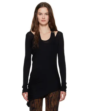 Jean Paul Gaultier Ribbed Twisted Double Layer Piercing Tシャツ - サムネイル1
