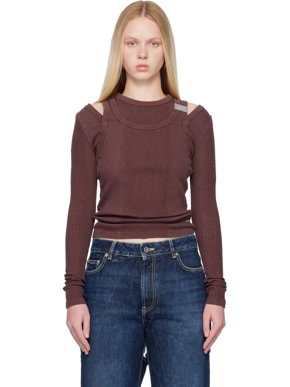 Jean Paul Gaultier Rib Cutout Fastener トップス - 画像1