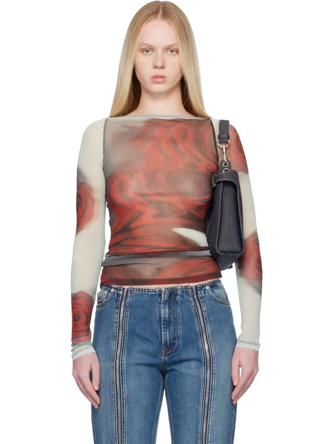 Jean Paul Gaultier Jean Paul Gaultier 'The Blurry Roses' トップスの商品画像