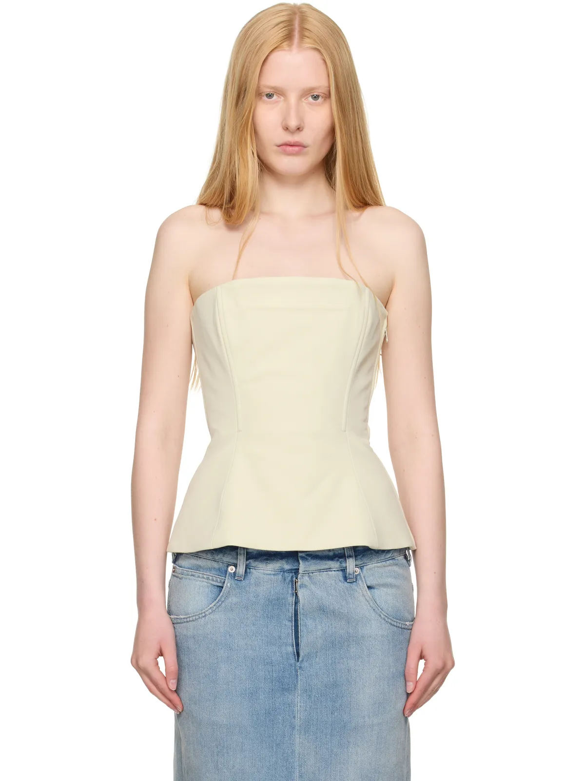 Jean Paul Gaultier SSENSE限定 トップステッチ コルセット トップス - 画像1