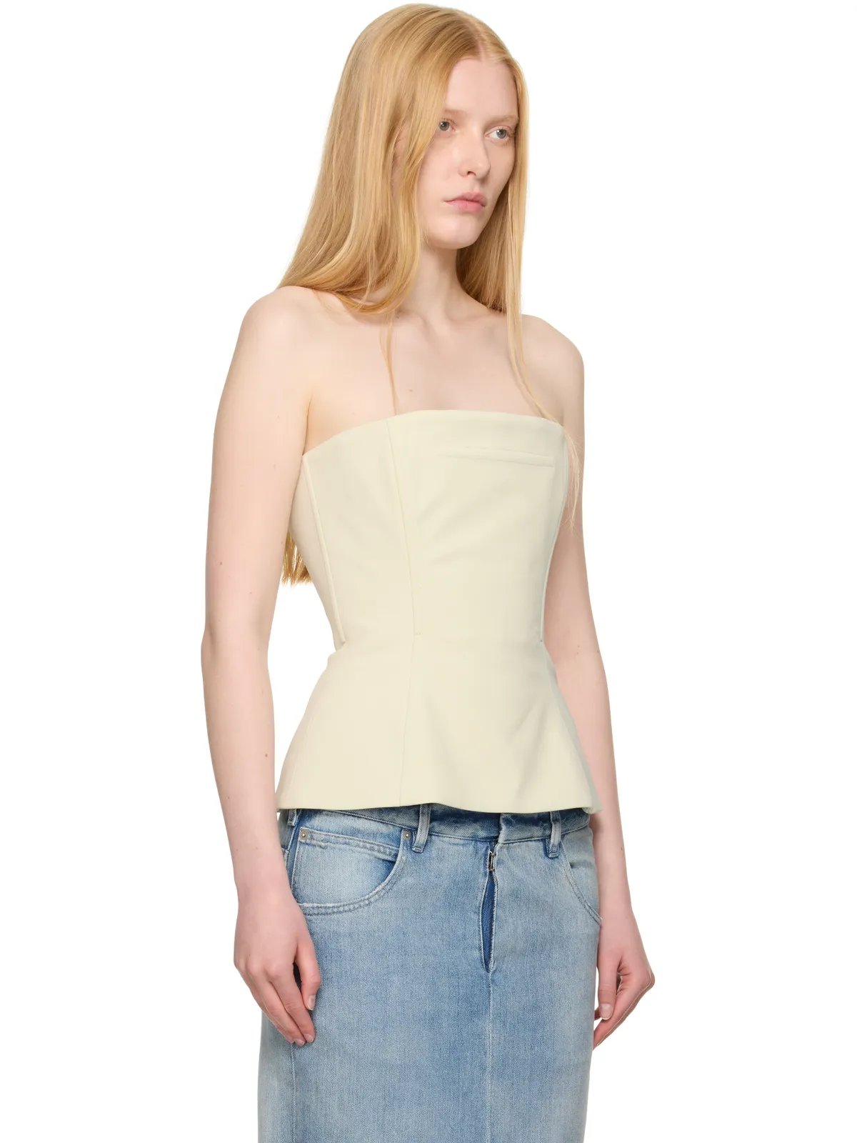 Jean Paul Gaultier SSENSE限定 トップステッチ コルセット トップス - 画像2