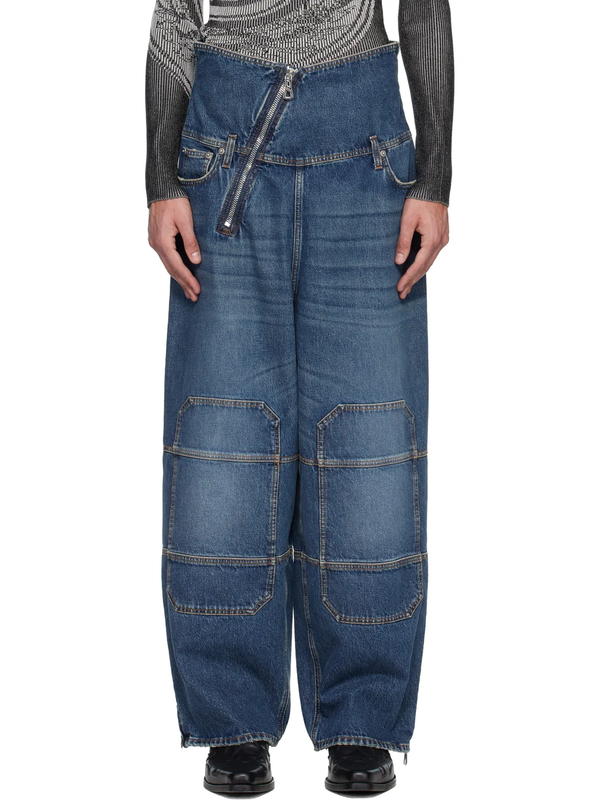Jean Paul Gaultier Zipped Patch ジーンズ - 画像1