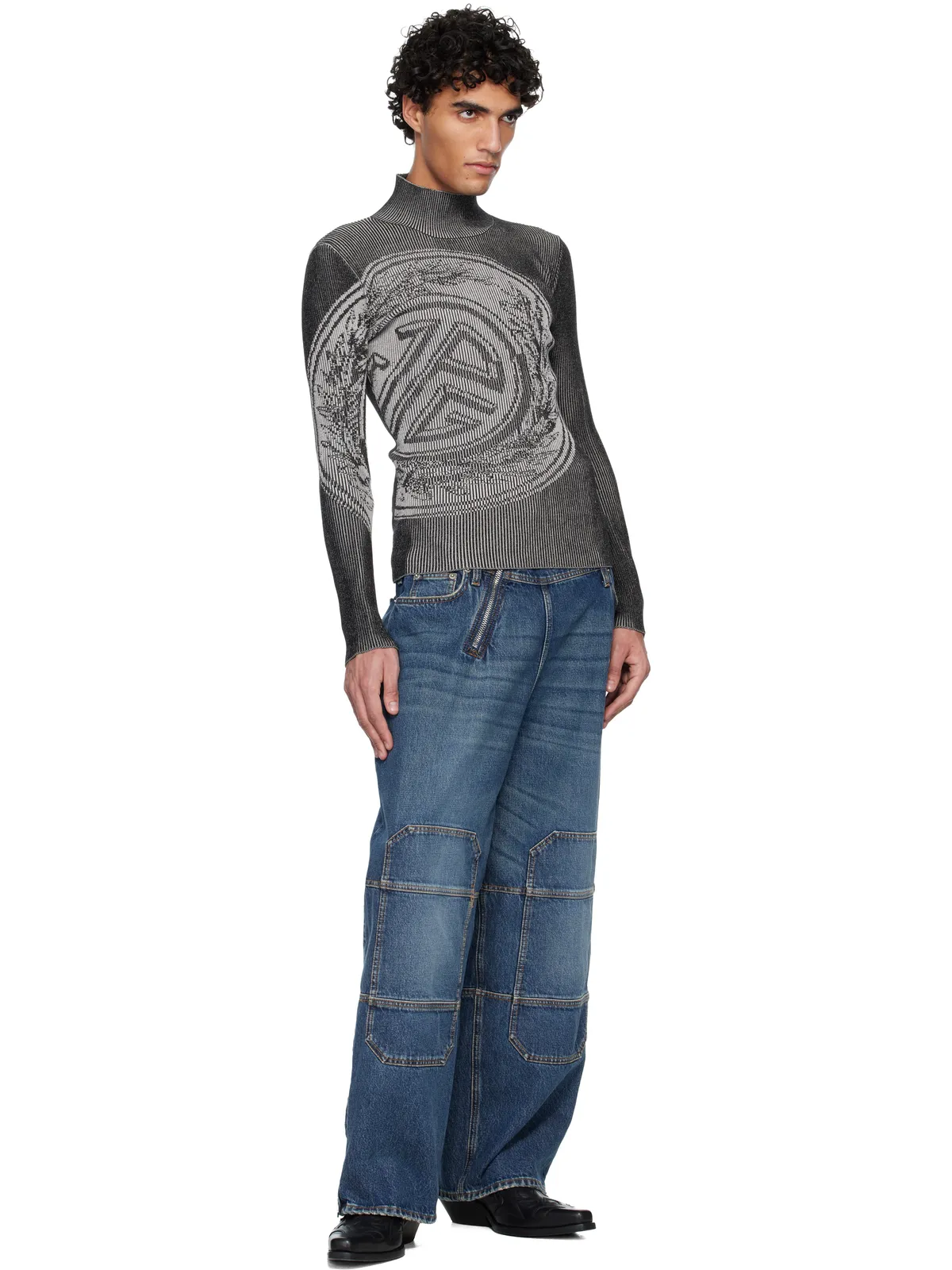 Jean Paul Gaultier Zipped Patch ジーンズ - 画像4