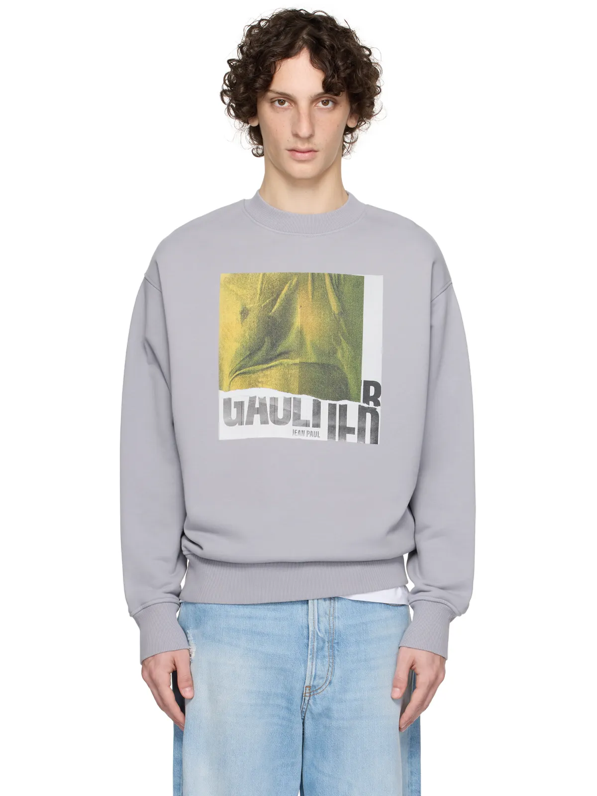 Jean Paul Gaultier SSENSE限定 Printed Water コットン クルー スウェットシャツ - 画像1