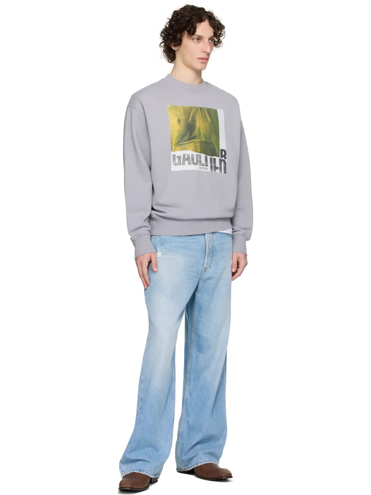 Jean Paul Gaultier SSENSE限定 Printed Water コットン クルー スウェットシャツ - 画像4