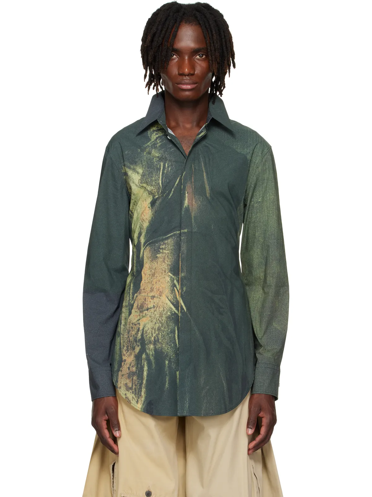 Jean Paul Gaultier SSENSE限定 Mesh Printed Acid Water シャツ - 画像1