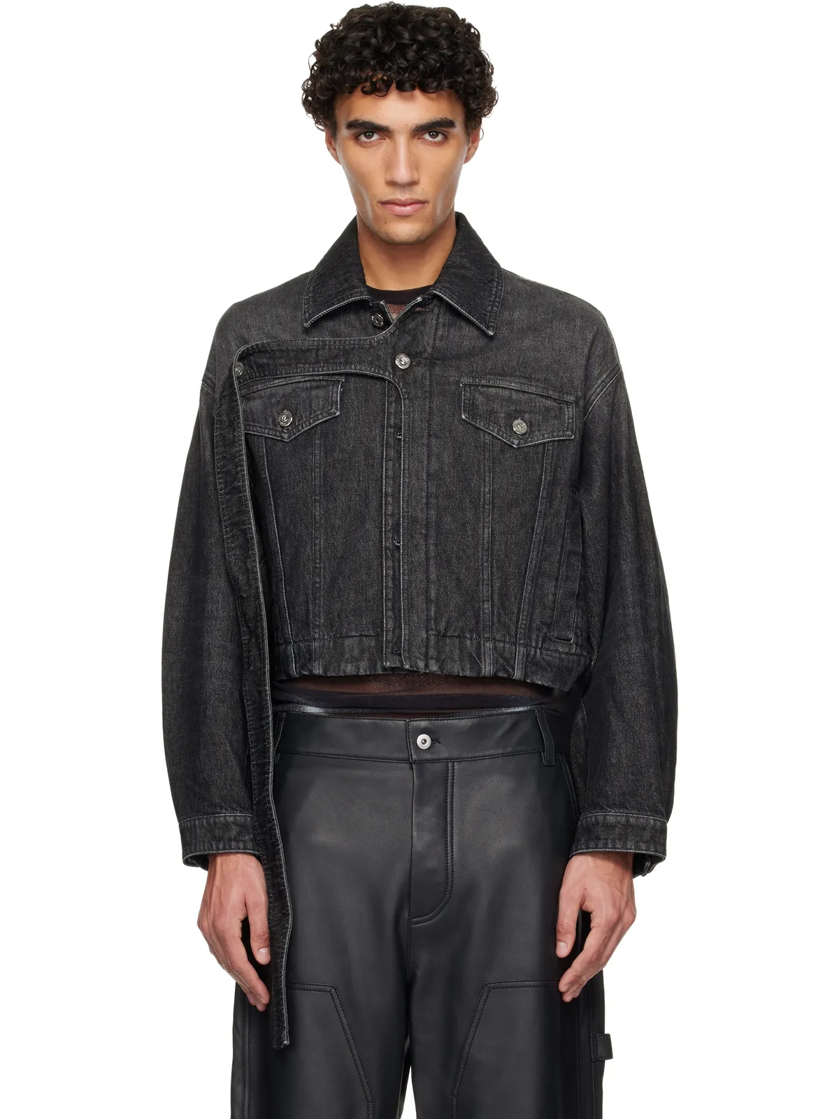 Jean Paul Gaultier オーバーサイズ ストラップ デニムジャケット - 画像1