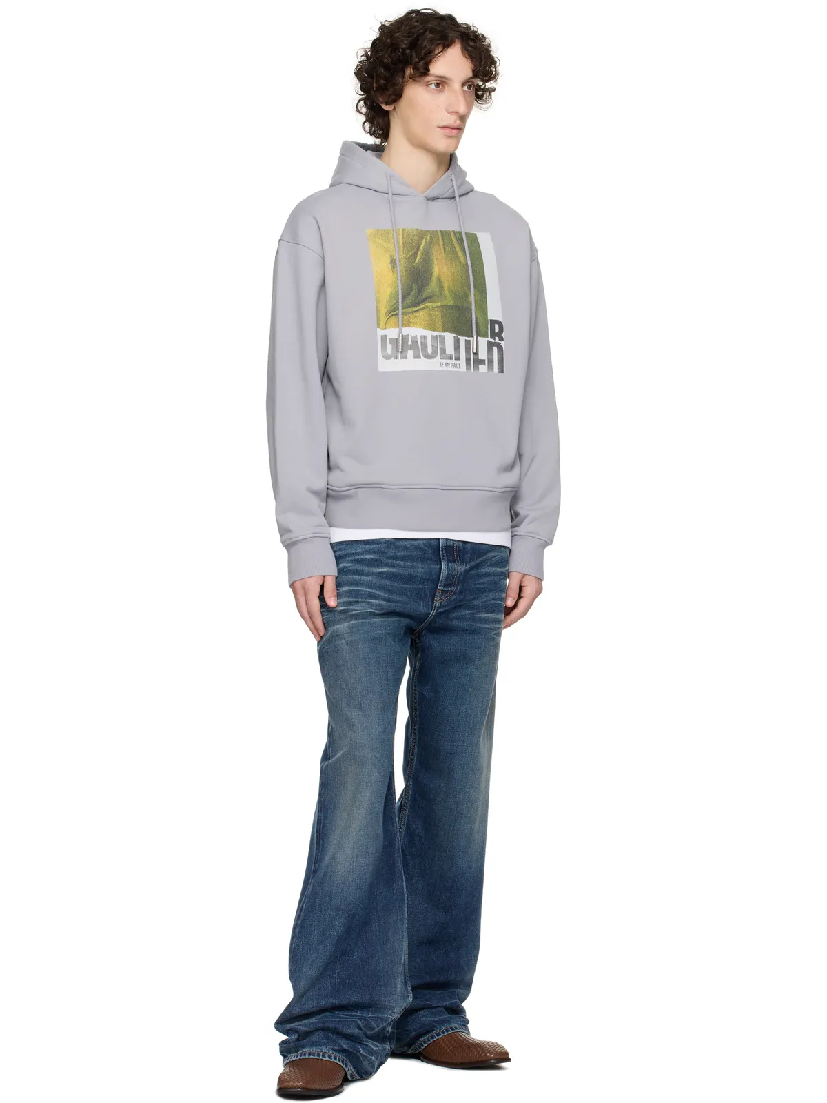 Jean Paul Gaultier SSENSE限定 Printed Water コットン フーディ - 画像4