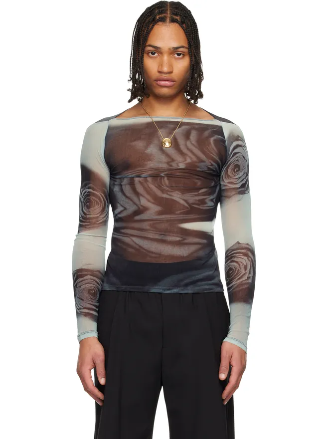 Jean Paul Gaultier Jean Paul Gaultier 'The Gray Blurry Roses' トップスの商品画像