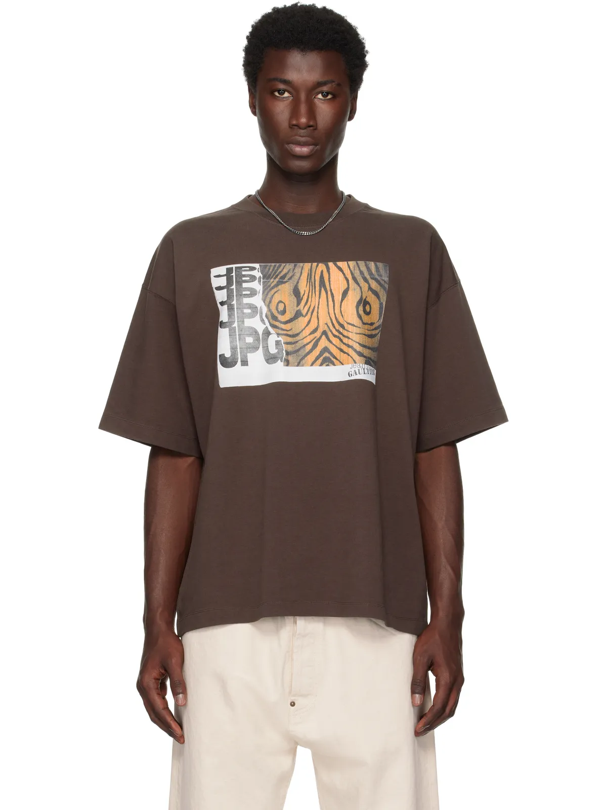 Jean Paul Gaultier Printed Wood オーバーサイズ Tシャツ - 画像1