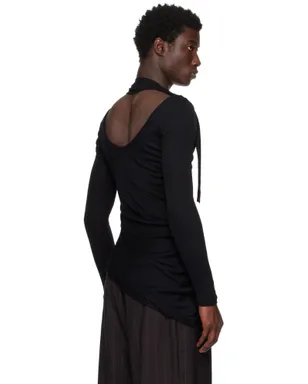 Jean Paul Gaultier Twisted Double Layer Piercing リブ Tシャツ - サムネイル3