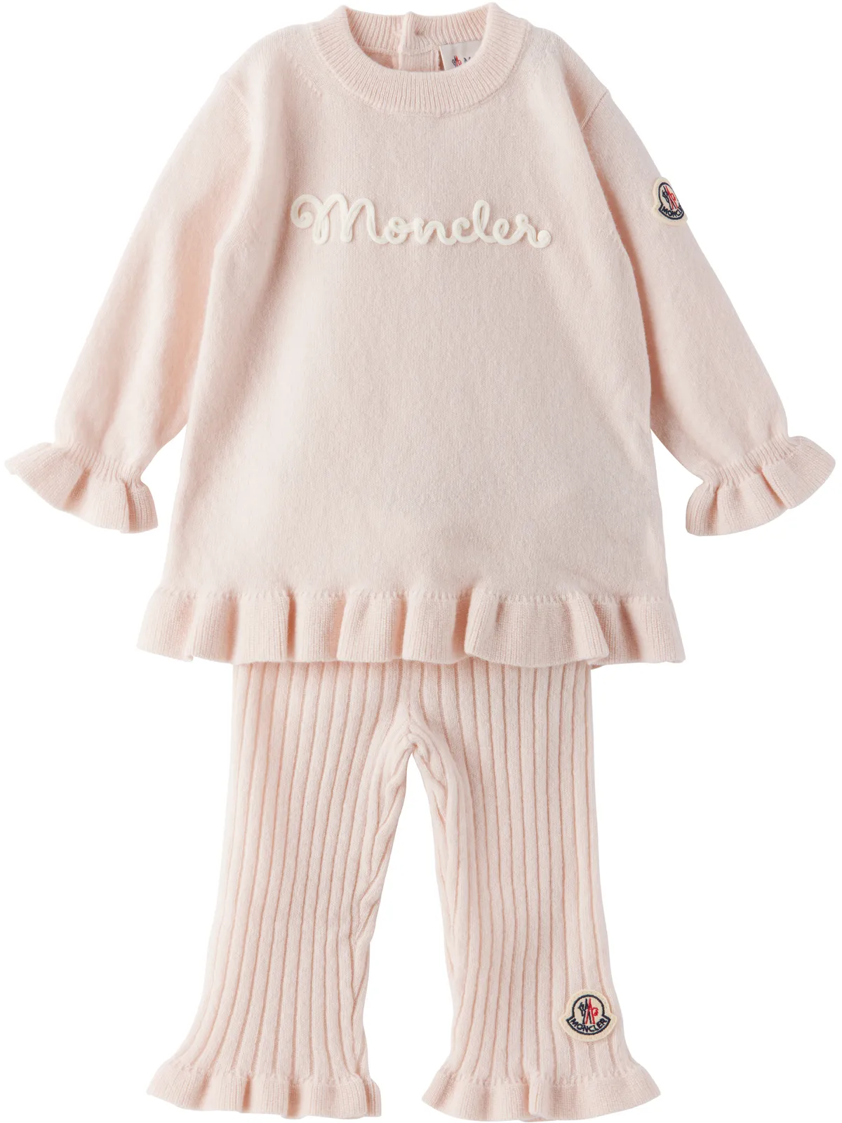 Moncler Enfant ベビー｜ ラッフル ウール カシミヤ セーター＆トラウザーズ セット - 画像1