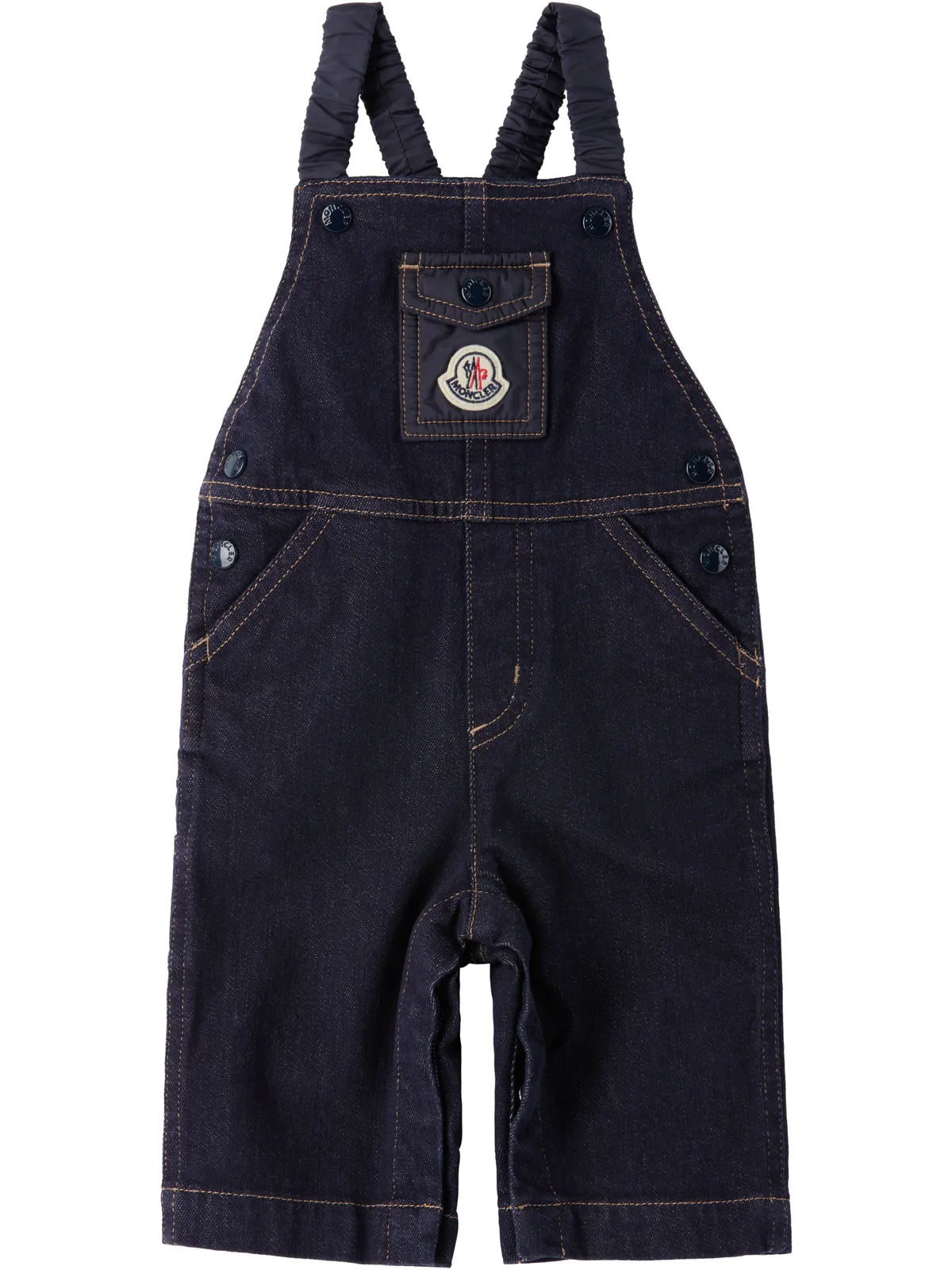 Moncler Enfant ベビー｜ コットン デニムオーバーオール - 画像1