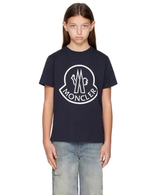 Moncler Enfant ジュニア｜ ロゴプリント コットン Tシャツ - サムネイル1