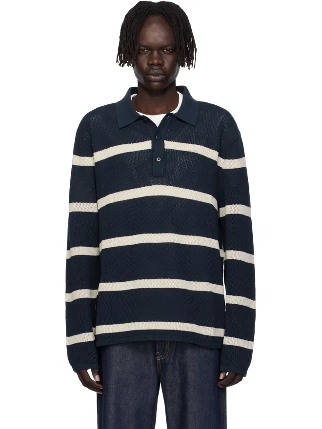 Calvin Klein Calvin Klein ボーダー 長袖ポロシャツの商品画像