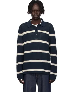 Calvin Klein ボーダー 長袖ポロシャツ - サムネイル1