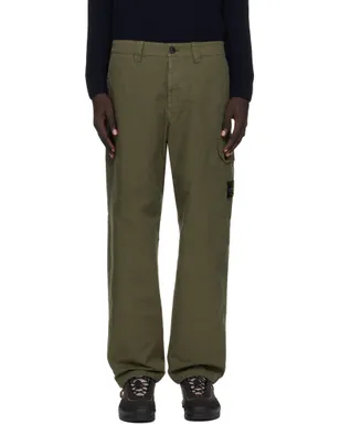 Stone Island グリーン 3100011 オーガニックコットン リップストップ カーゴパンツ - サムネイル1