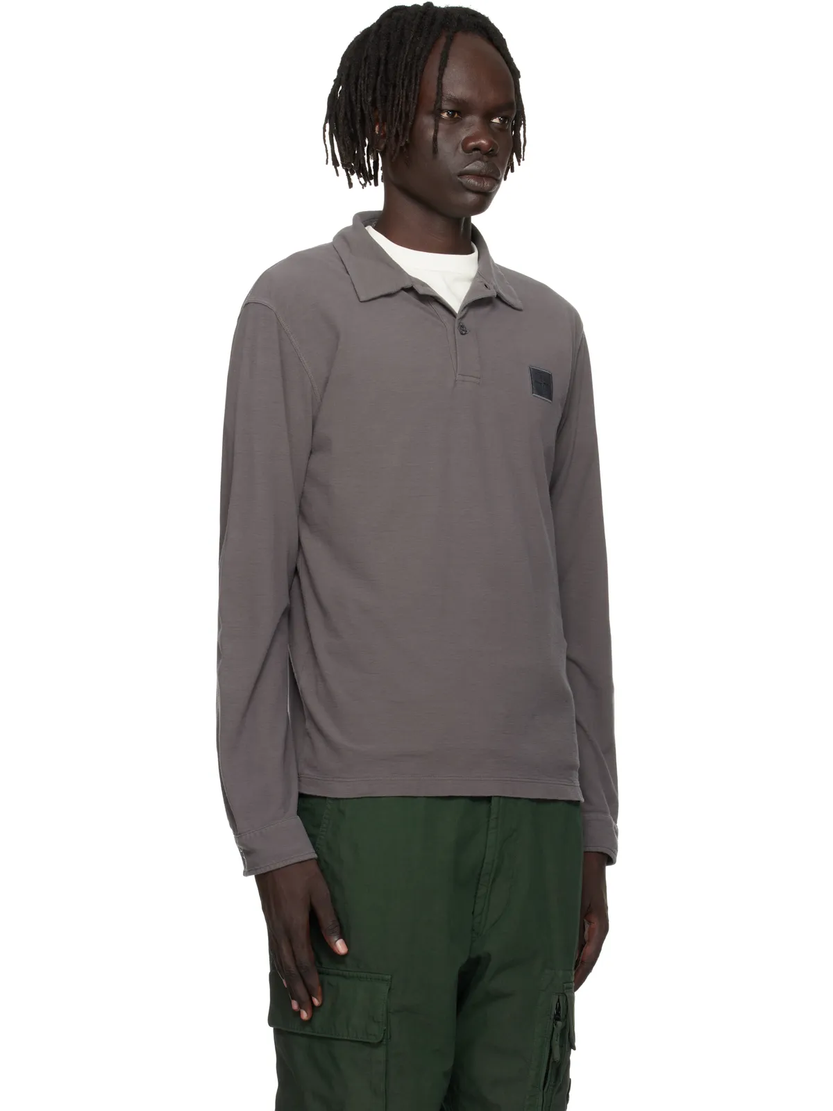 Stone Island 2200011 コットン ジャージ 長袖ポロシャツ - 画像2